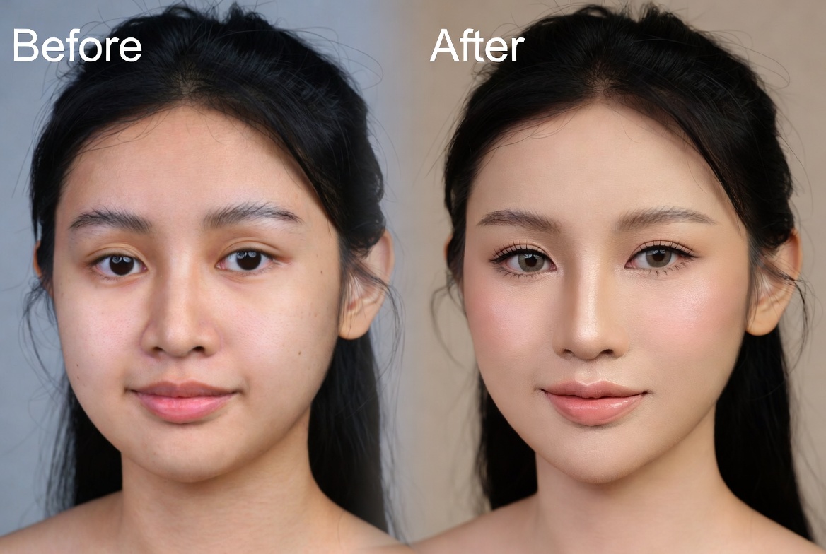 Trang điểm thực chất là cách tạo ra hiệu ứng thị giác thông qua ánh sáng, màu sắc và khối