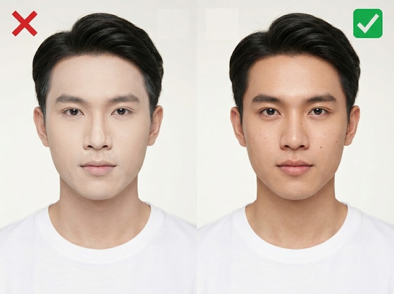 Đánh nền quá dày làm mất vẻ tự nhiên nam tính