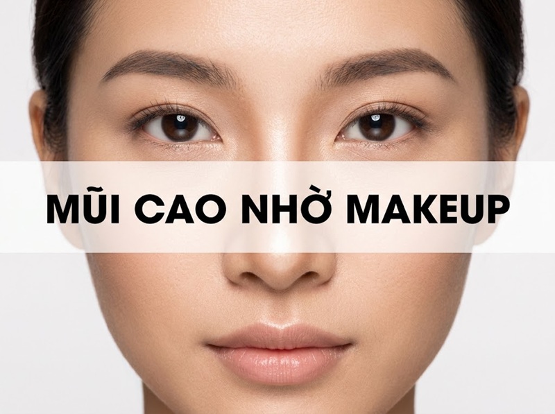 Mũi tẹt hóa dọc dừa nhờ cách trang điểm để mũi cao hơn.