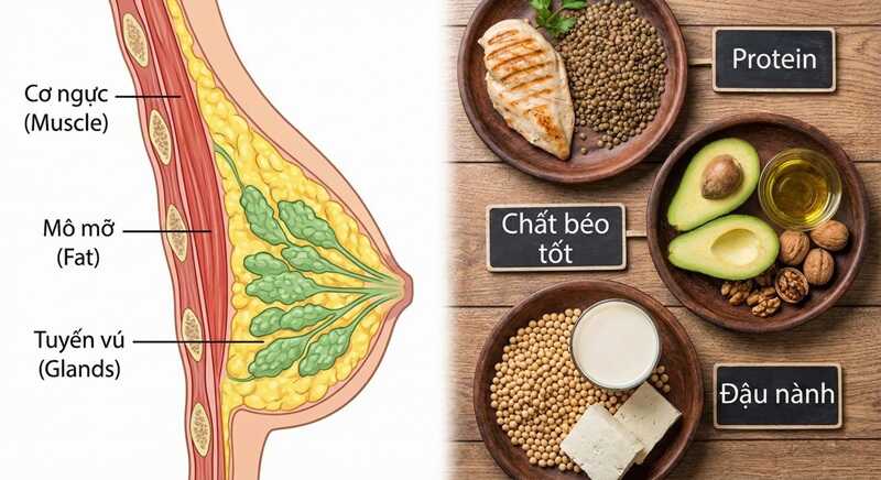 Ăn đủ protein để cơ ngực phát triển rõ nét