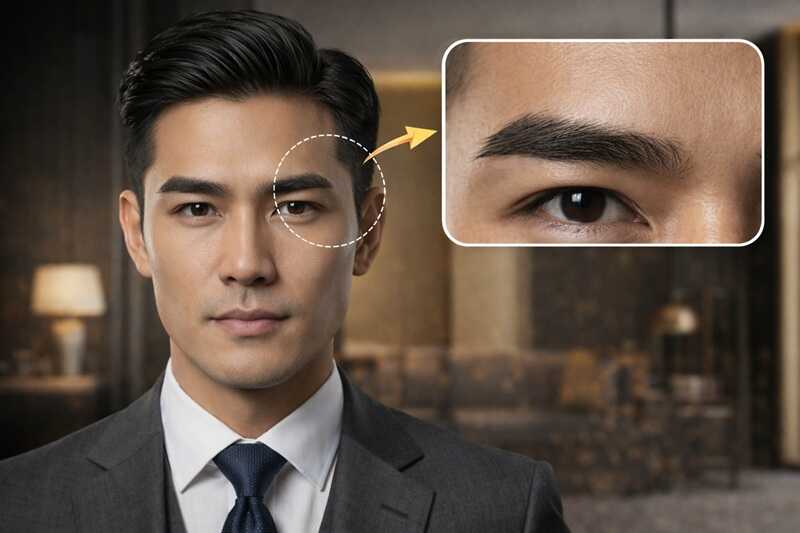  Chân mày đậm đuôi rõ: Tạo cảm giác vững vàng, ổn định