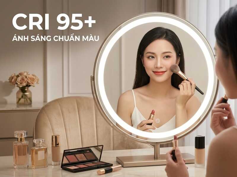 Chỉ số hoàn màu (CRI) cao cho màu sắc makeup chuẩn xác