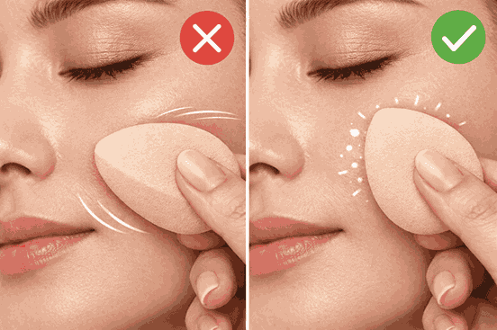 Blend lại bằng cushion để nền mịn trở lại