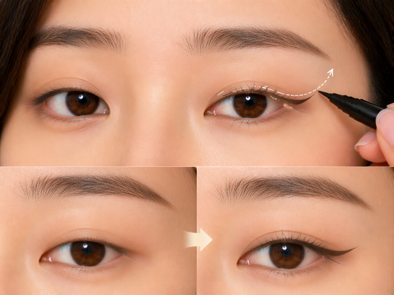 Cách kẻ eyeliner cho mắt sụp mí giúp ánh nhìn tươi hơn