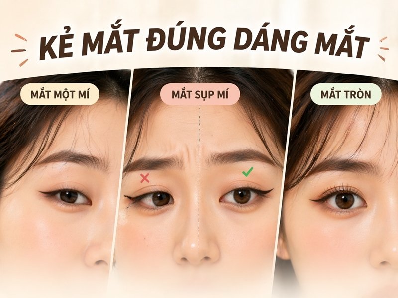 Cần kẻ mắt đúng dáng mắt mới cho kết quả tốt