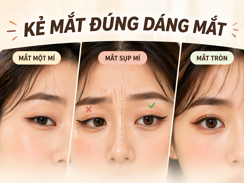 Cần kẻ mắt đúng dáng mắt mới cho kết quả tốt