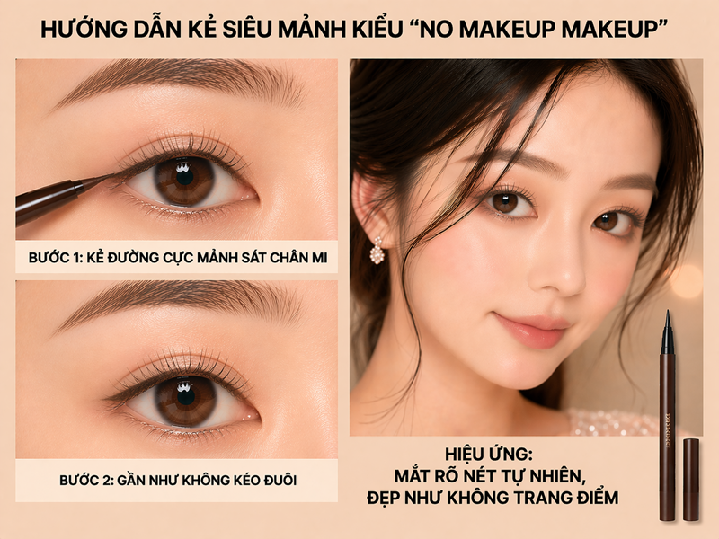 Kẻ siêu mảnh kiểu “no makeup makeup”