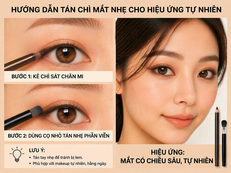 Tán chì mắt nhẹ cho hiệu ứng tự nhiên