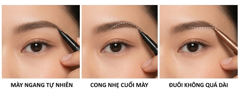 Cách kẻ lông mày theo khuôn mặt dài giúp tổng thể cân đối