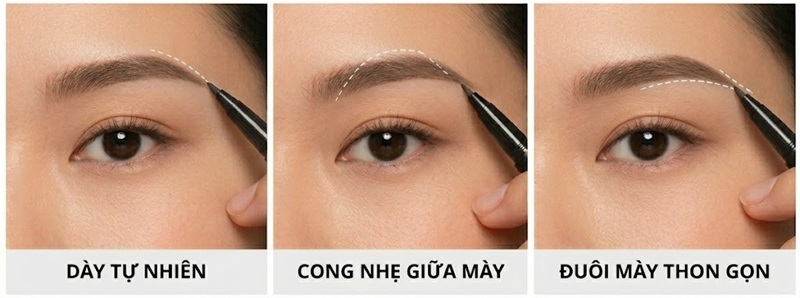 Cách kẻ lông mày theo khuôn mặt trái xoan tôn nét thanh tú