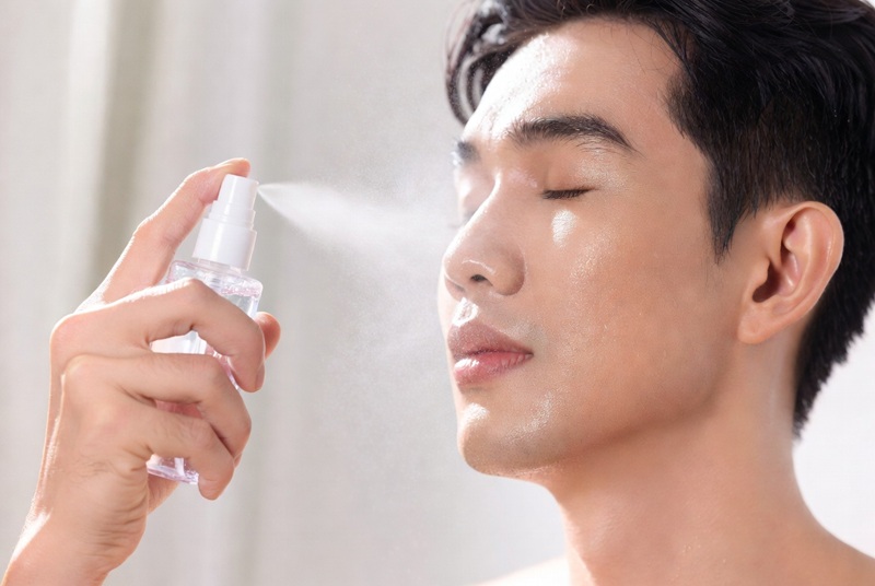 Khóa nền bằng xịt khoáng chuyên dụng để giữ lớp makeup không trôi