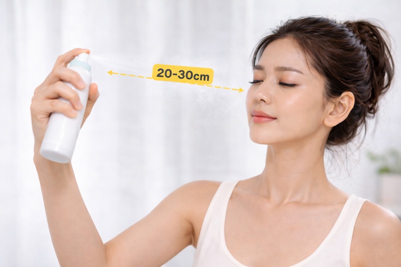 Khoảng cách xịt là yếu tố đầu tiên ảnh hưởng đến độ mịn của lớp sương