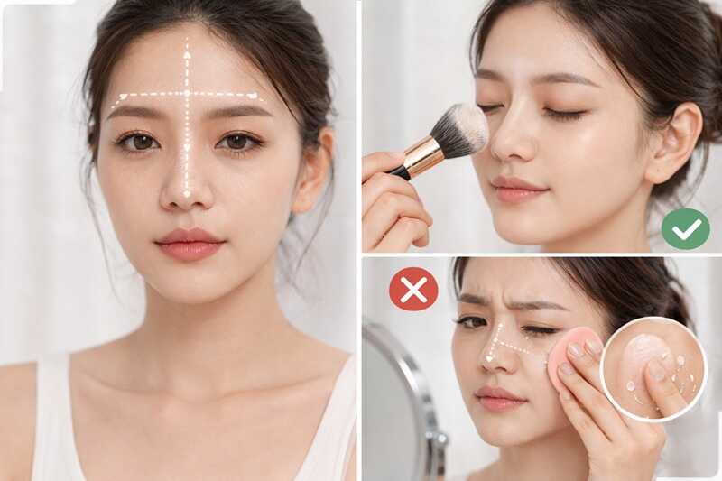 Phấn phủ giúp cố định lớp nền, nhưng với da khô, dùng quá nhiều lại phản tác dụng