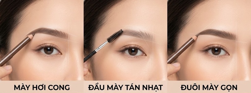 Cách kẻ lông mày theo khuôn mặt kim cương giúp dịu nét sắc