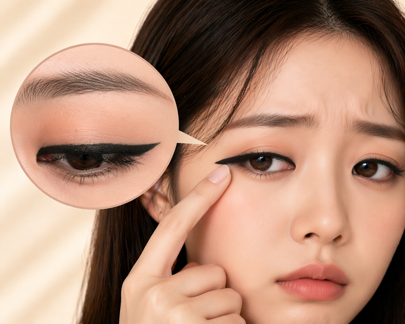 Kẻ sai dáng khiến mắt nhỏ và nặng nề hơn