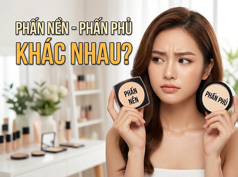 Phấn nền và phấn phủ có khác nhau không: Cách phân biệt dễ hiểu nhất