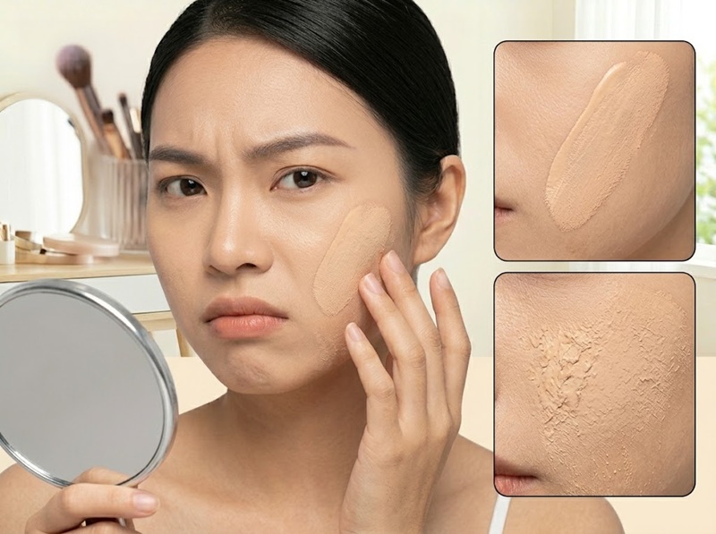 Phủ quá nhiều lớp khiến da cakey, thiếu tự nhiên