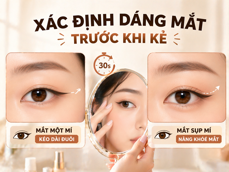 Xác định dáng mắt trước khi bắt đầu kẻ