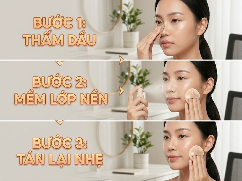 Cách xử lý nhanh khi lớp phấn nước bắt đầu bị mốc giữa ngày