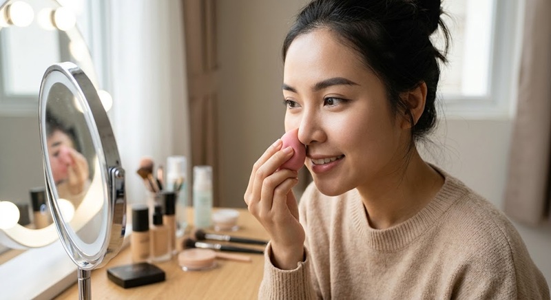 Xử lý vùng mũi, khóe miệng, dưới mắt không bị mốc