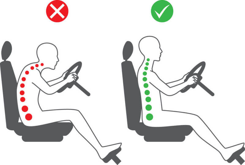 Cách ngồi thẳng lưng khi lái xe
