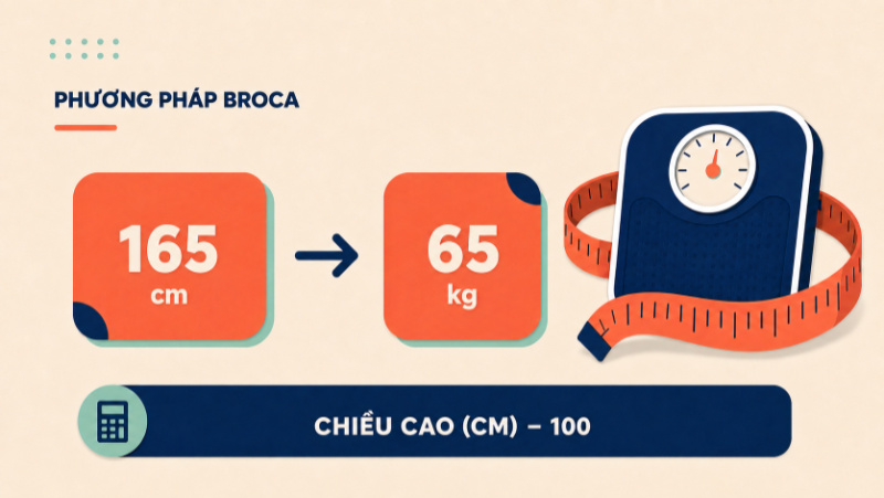 Cách tính cân nặng theo phương pháp Broca