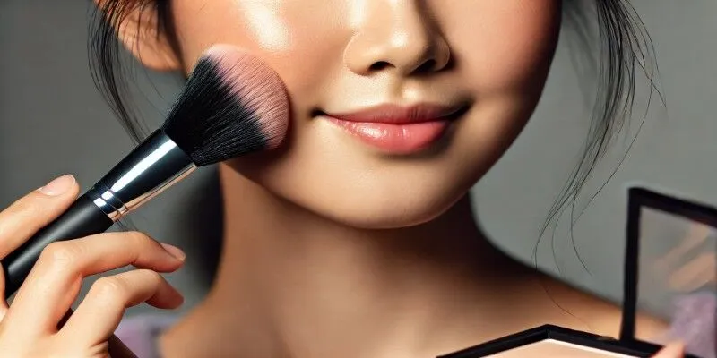 Phủ phấn kỹ hơn ở vùng rãnh cười để cố định 