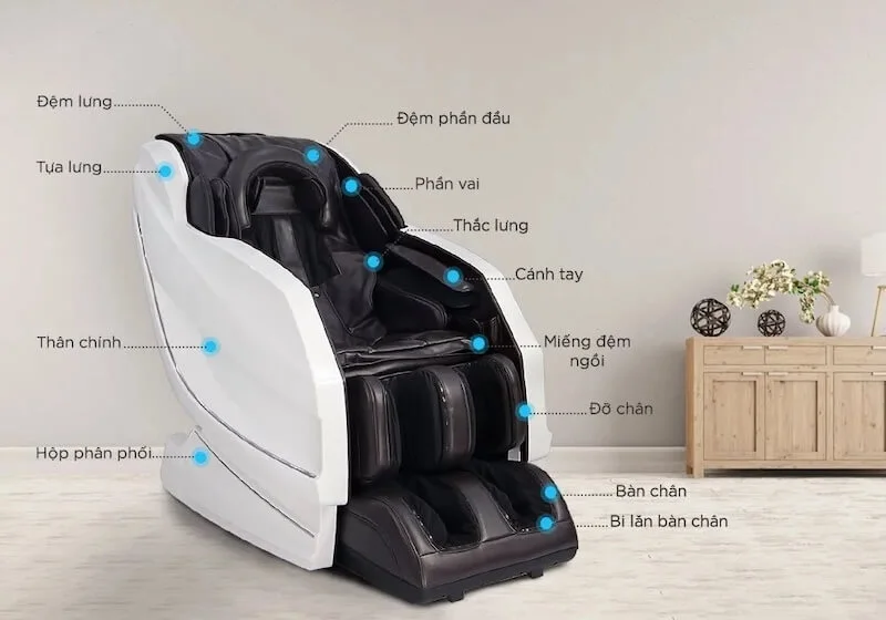 Thiết kế bên ngoài ghế massage