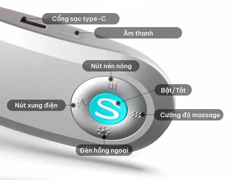 Hướng dẫn sử dụng máy massage cổ SKG G7 PRO-E bằng nút điều khiển