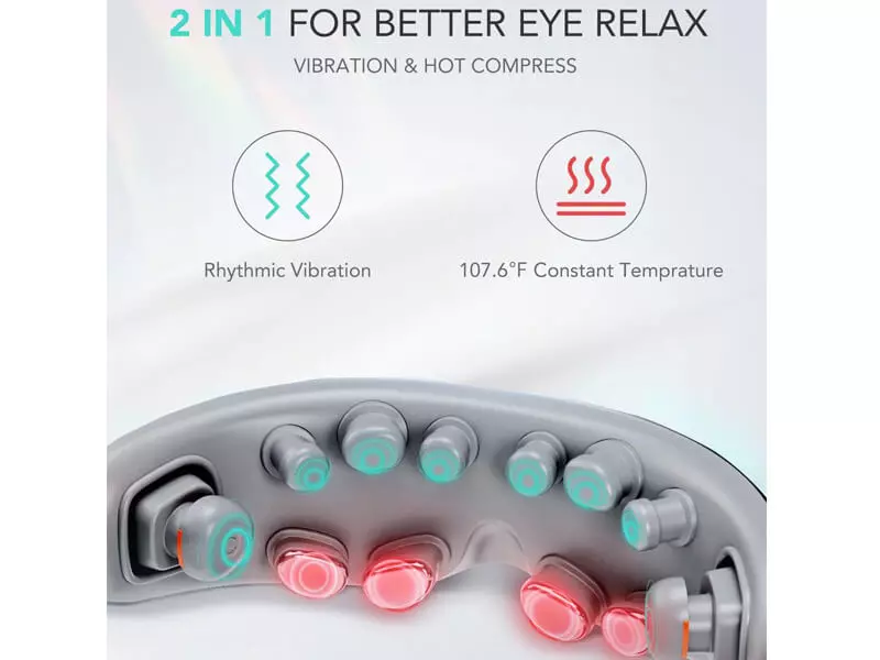 Máy massage mắt SKG E7 được trang bị 12 đầu rung massage chuyên biệt