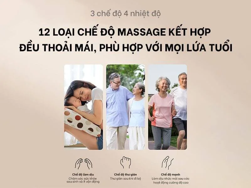 Tích hợp nhiều chế độ massage