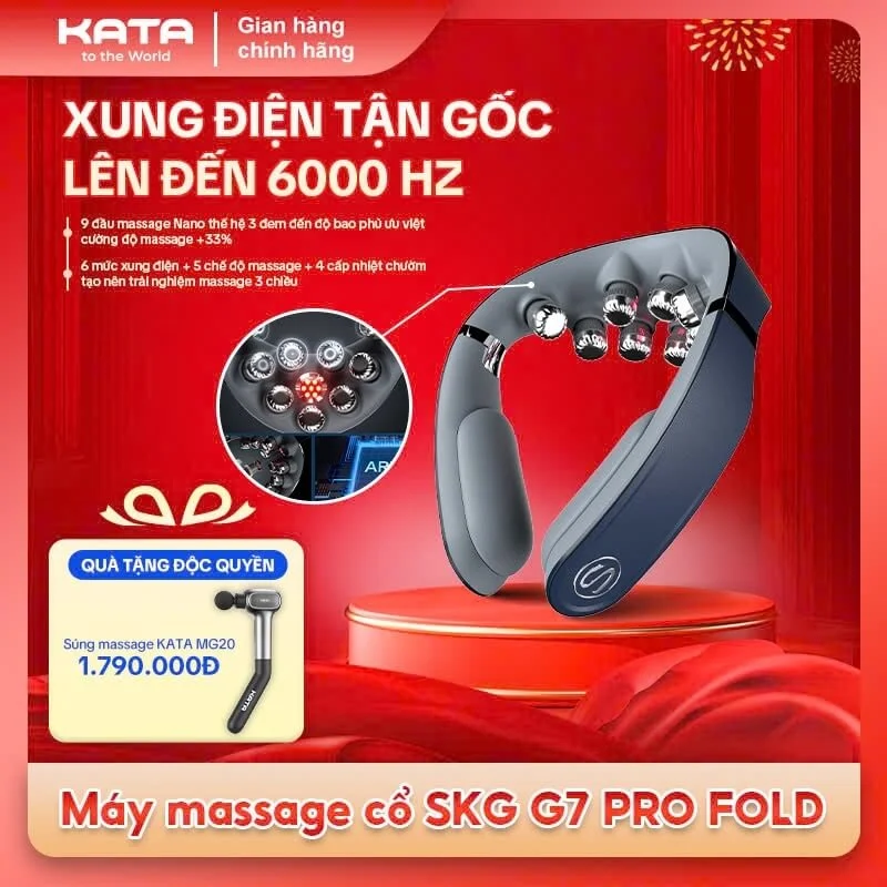 Máy massage cổ hiện đại SKG G7 Pro Fold tặng quà tết cho sếp