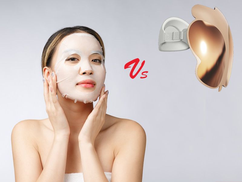 so sánh hiệu quả sử dụng giữa mặt nạ ánh sáng sinh học và mặt nạ giấy