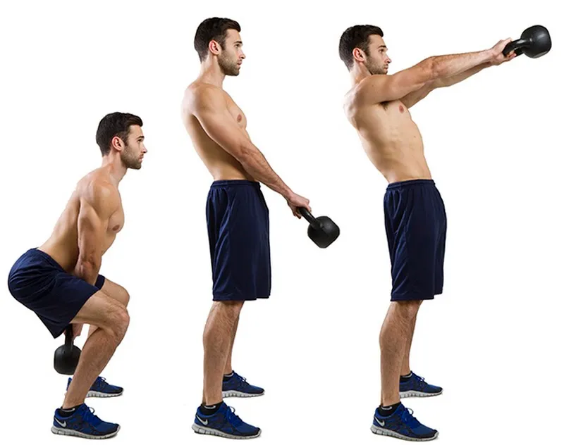 Kettlebell swing là một trong các bài tập HIIT cho nam phổ biến nhất hiện tại