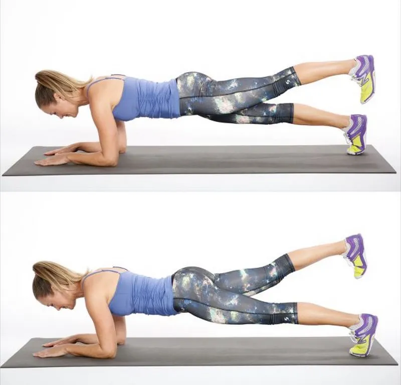 Bài tập HIIT đốt cháy calo hiệu quả - Plank đá chân