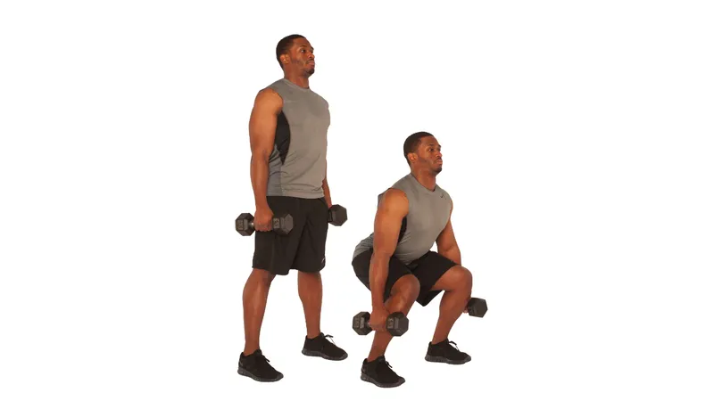 Hướng dẫn một số bài tập Squat phổ biến nhất - Dumbbell Squat