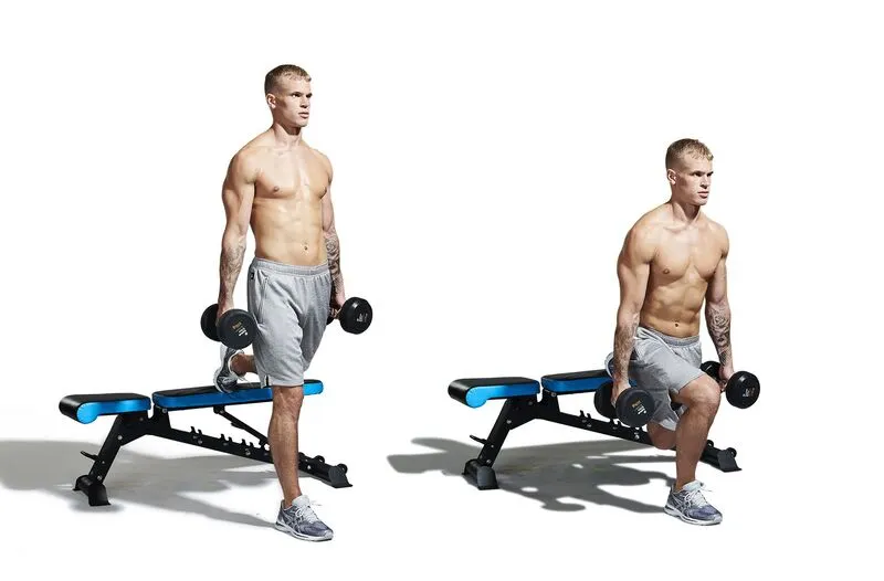 Hướng dẫn một số bài tập Squat phổ biến nhất - Dumbbell Single Leg Split Squat 