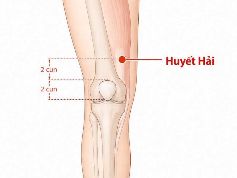 Huyệt huyết hải: Vị trí, công dụng và cách bấm huyệt chính xác